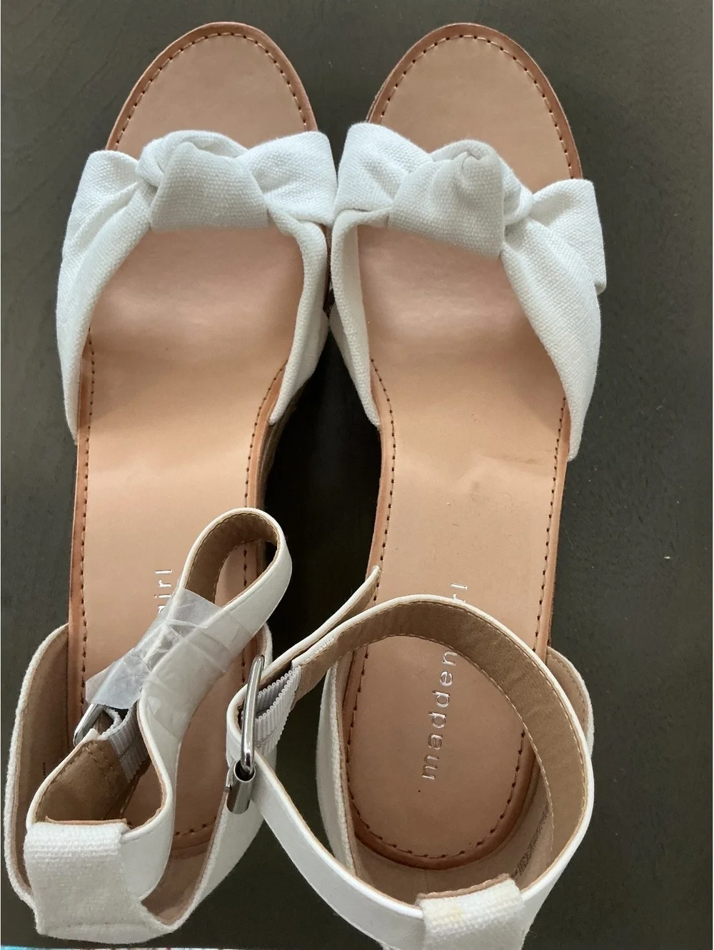 Womans Size 10 Madden Girl Colette White Platform Wedge Sandal